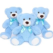Amazon.co.jp: DOLDOA ブルー テディベア ぬいぐるみ 3個パック